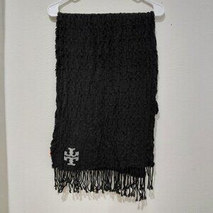 Tory Burch Black Knit Scarf Womens Flaw